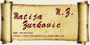 Matija Zurković vizit kartica